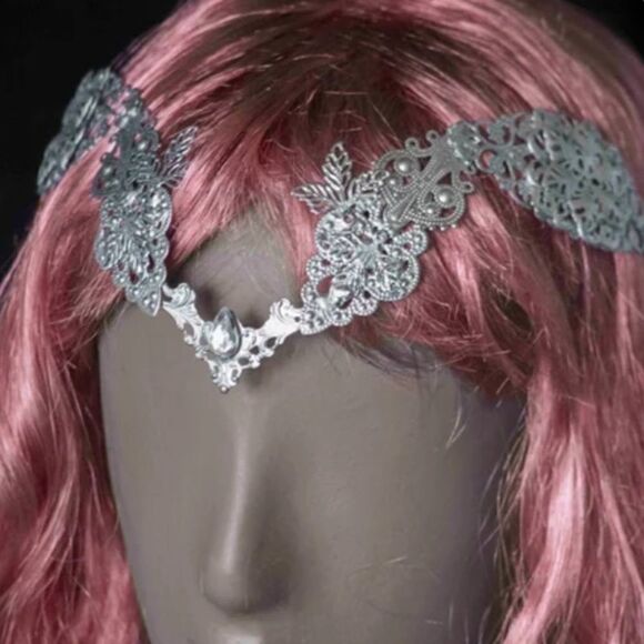 Elven Diadem Silver Tiara Crown Fairy Headdress Wedding Elf Headpiece Bridal - Picture 6 of 6